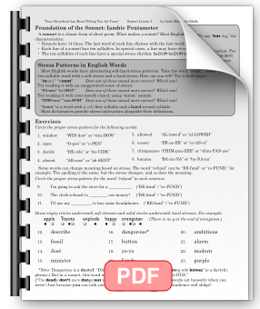 iambic pentameter classroom worksheet